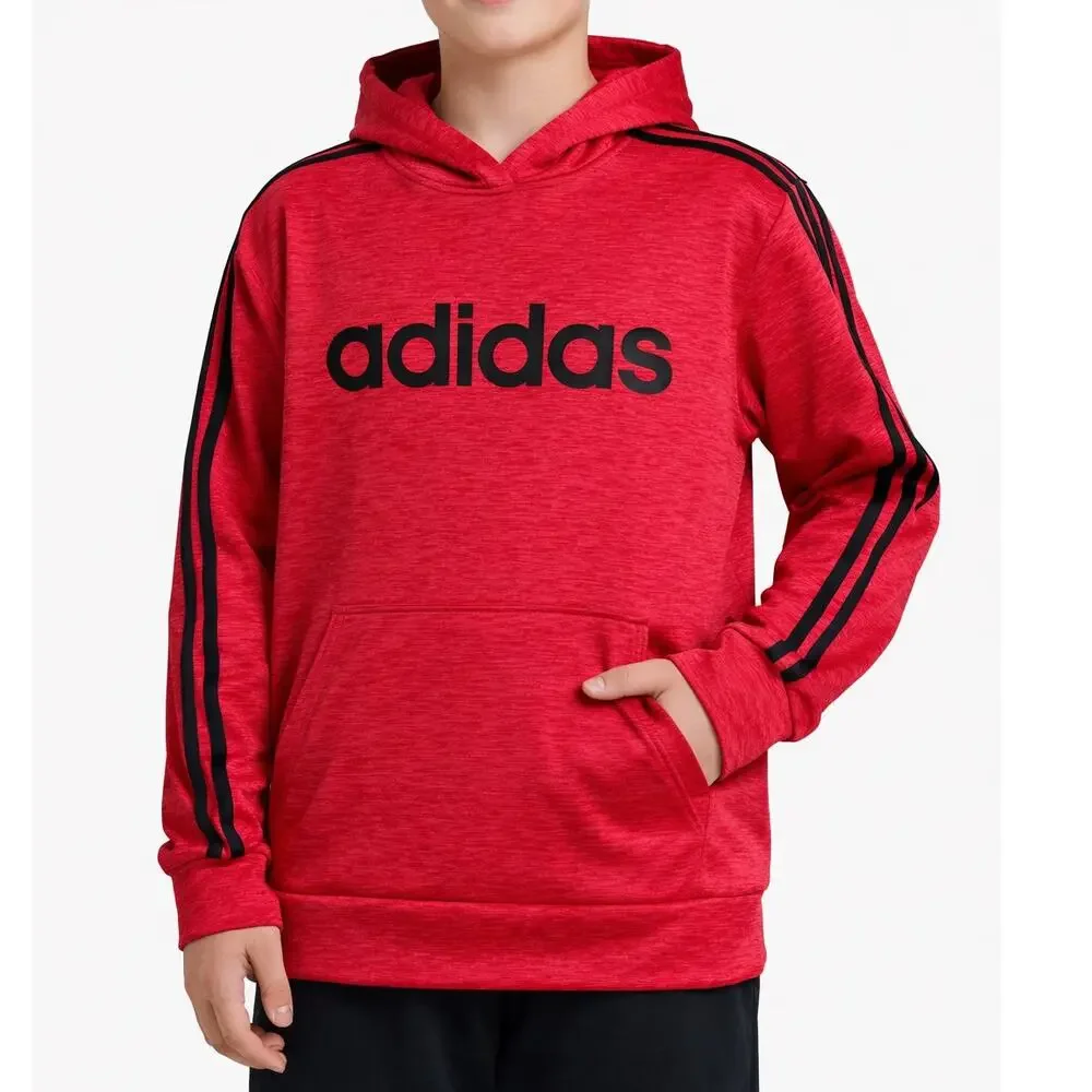 Adidas Red Pullover Hoodie Youth XL (18/20) Black Logo Athletic - Picture 4 of 8
